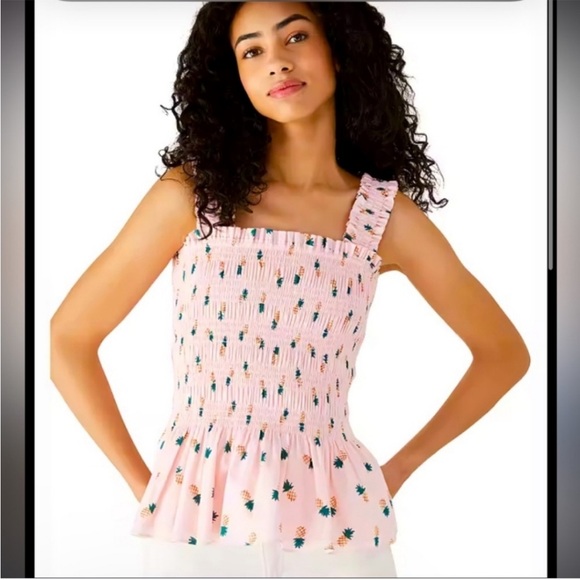 kate spade Tops - NWT Kate Spade Pink Pineapple Tank Top Medium